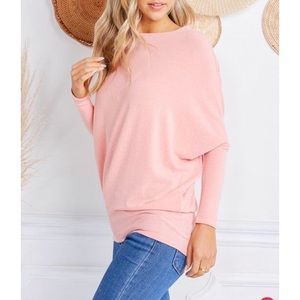 Jolie Dolman Sweater Pink Blush Color Size S